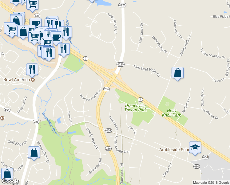 map of restaurants, bars, coffee shops, grocery stores, and more near 1068 Safa Street in Herndon
