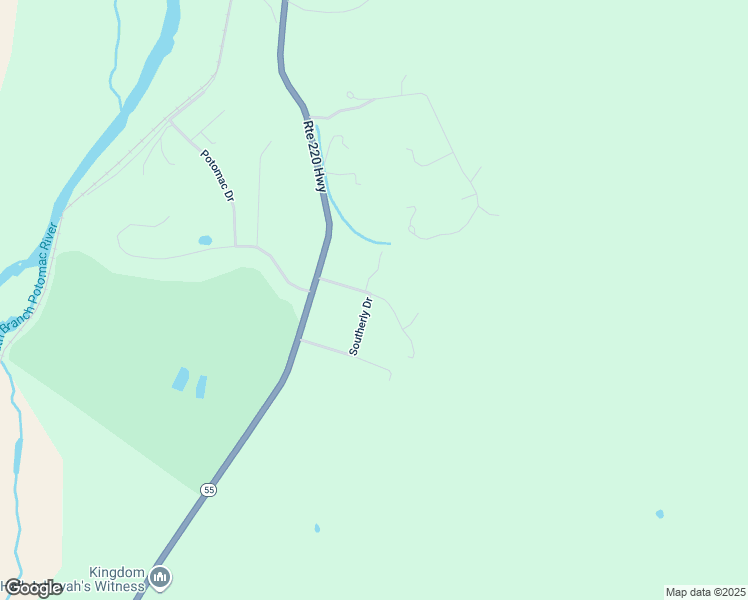 map of restaurants, bars, coffee shops, grocery stores, and more near 135 Southerly Drive in Moorefield