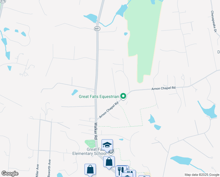 map of restaurants, bars, coffee shops, grocery stores, and more near 610 Walker Hill Lane in Great Falls