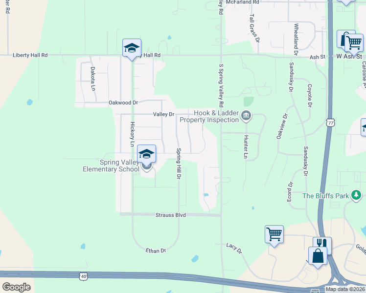 map of restaurants, bars, coffee shops, grocery stores, and more near 1417 Spring Hill Drive in Junction City