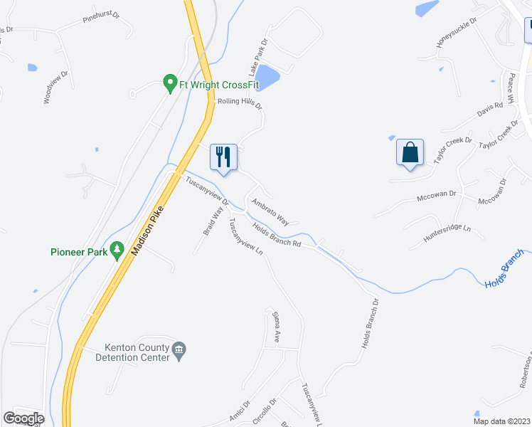 map of restaurants, bars, coffee shops, grocery stores, and more near 2389 Ambrato Way in Covington