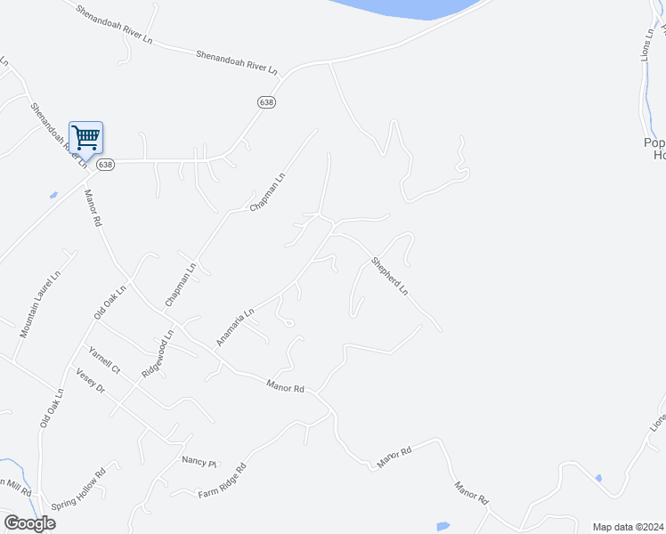 map of restaurants, bars, coffee shops, grocery stores, and more near 517 Mcguire Circle in Berryville