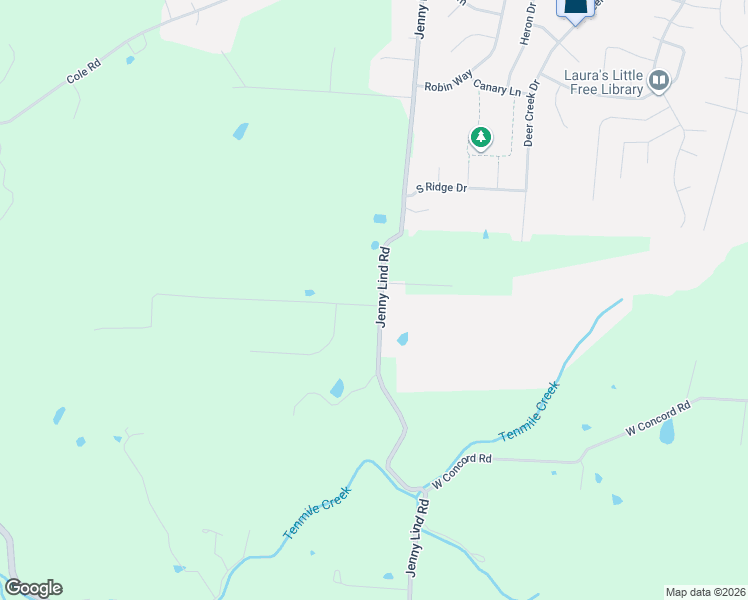 map of restaurants, bars, coffee shops, grocery stores, and more near 3229 Jenny Lind Road in Amelia