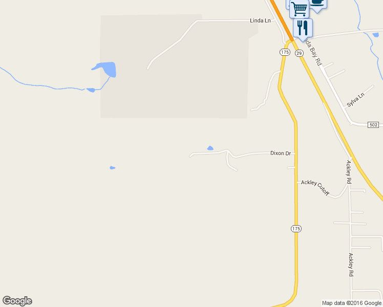 map of restaurants, bars, coffee shops, grocery stores, and more near 608 Dixon Drive in Lakeport