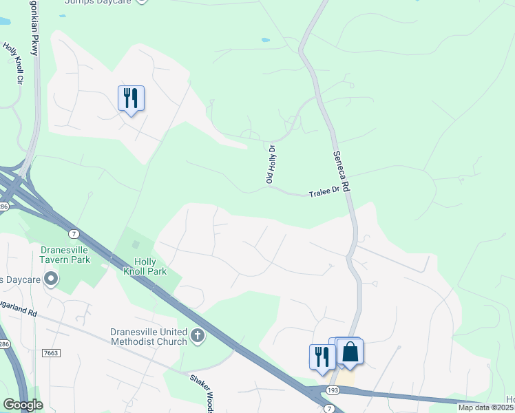 map of restaurants, bars, coffee shops, grocery stores, and more near 11541 Tralee Drive in Great Falls
