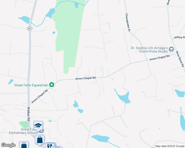 map of restaurants, bars, coffee shops, grocery stores, and more near 9724 Arnon Chapel Road in Great Falls