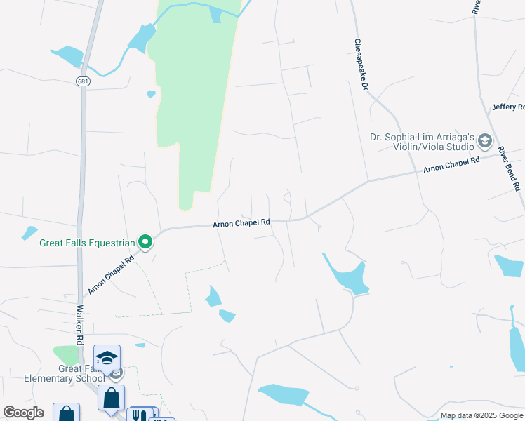 map of restaurants, bars, coffee shops, grocery stores, and more near 9724 Arnon Chapel Road in Great Falls