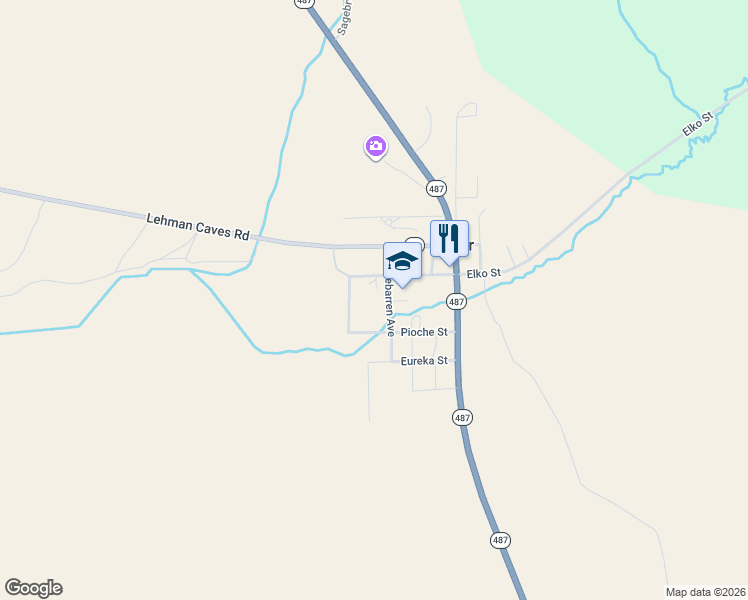 map of restaurants, bars, coffee shops, grocery stores, and more near 120 Main St in Baker