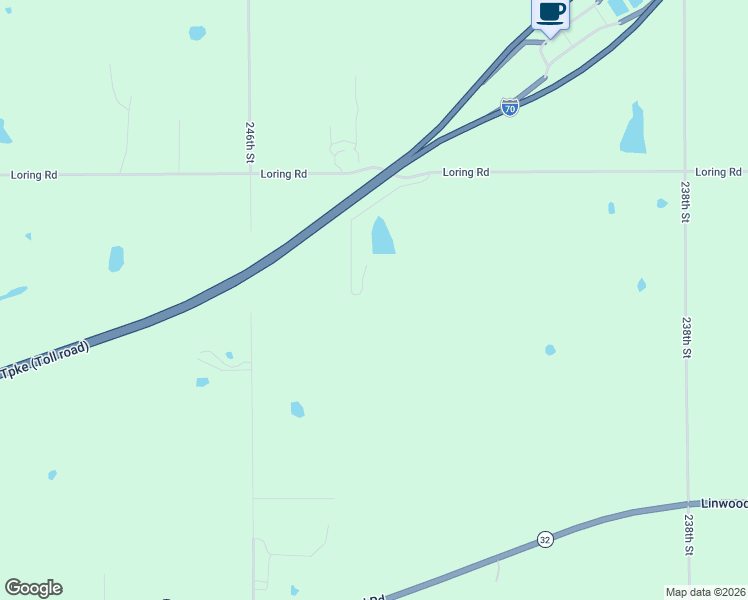 map of restaurants, bars, coffee shops, grocery stores, and more near 24305 Loring Road in Lawrence