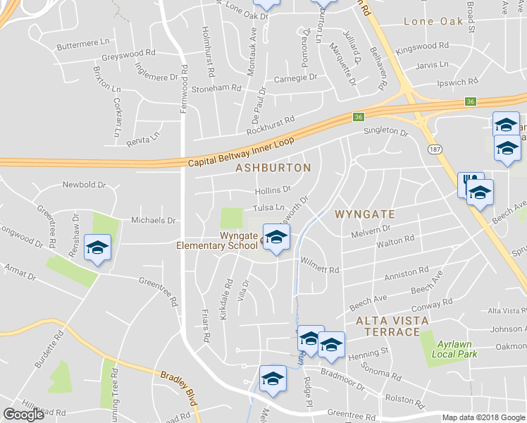 map of restaurants, bars, coffee shops, grocery stores, and more near 6314 Tulsa Lane in Bethesda