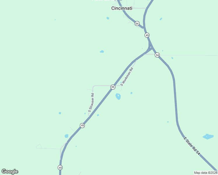 map of restaurants, bars, coffee shops, grocery stores, and more near 852 Indiana 45 in Springville