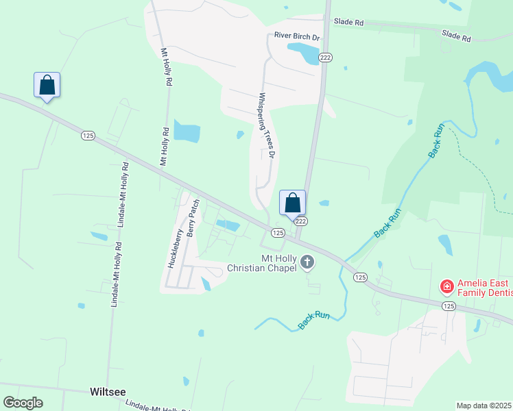 map of restaurants, bars, coffee shops, grocery stores, and more near 3303 Whispering Woods Drive in Amelia