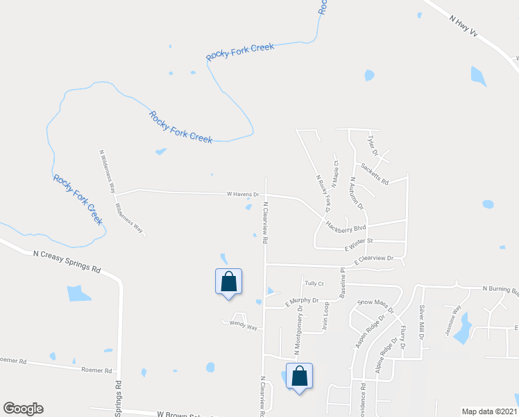 map of restaurants, bars, coffee shops, grocery stores, and more near 5449 North Clearview Road in Columbia