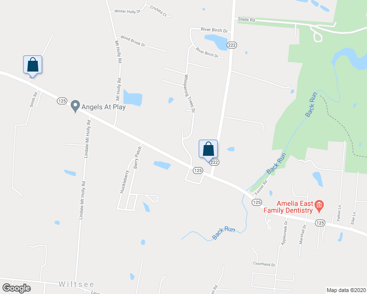 map of restaurants, bars, coffee shops, grocery stores, and more near 3305 Whispering Woods Drive in Amelia