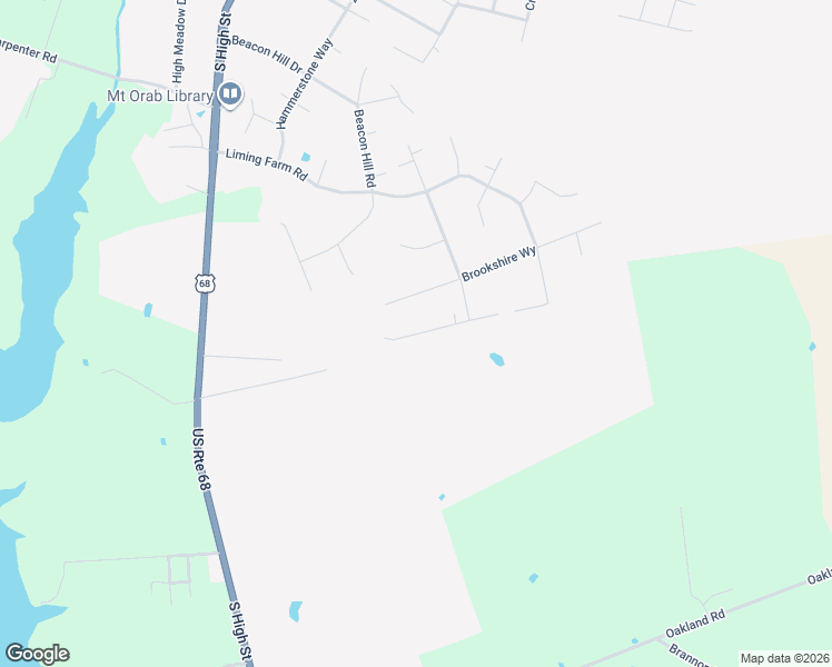 map of restaurants, bars, coffee shops, grocery stores, and more near 110 Brookshire Way in Mount Orab