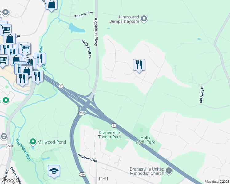 map of restaurants, bars, coffee shops, grocery stores, and more near 1011 Cup Leaf Holly Court in Great Falls