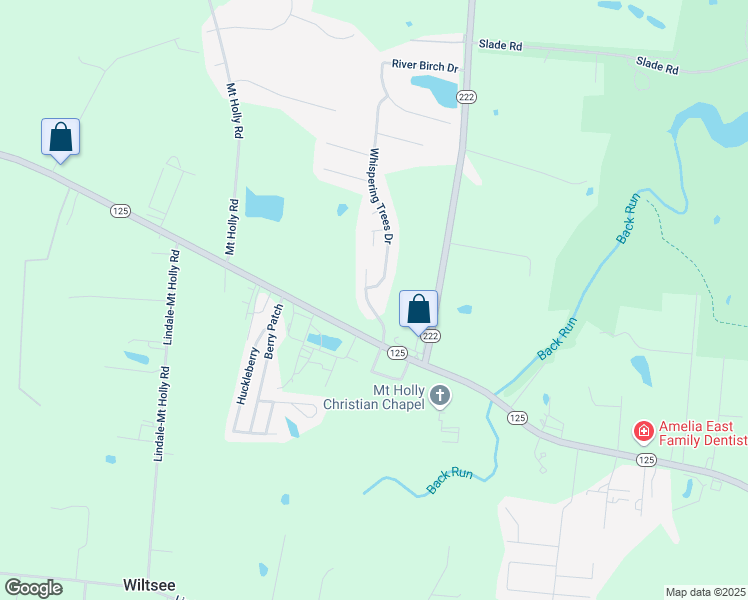 map of restaurants, bars, coffee shops, grocery stores, and more near 3304 Whispering Woods Drive in Amelia