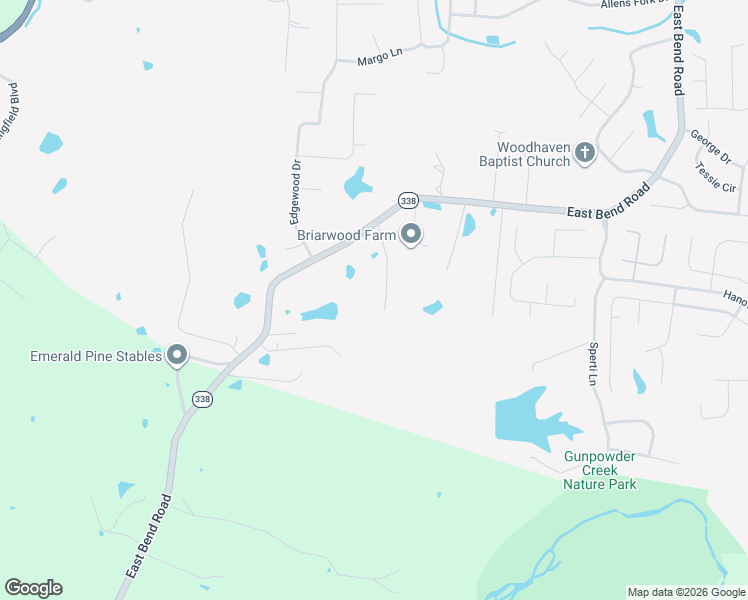 map of restaurants, bars, coffee shops, grocery stores, and more near 6588 East Bend Road in Burlington