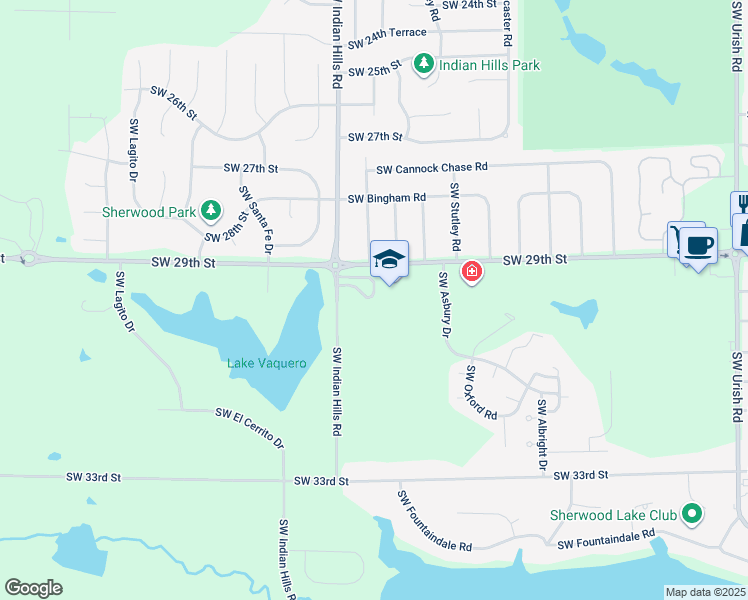 map of restaurants, bars, coffee shops, grocery stores, and more near 7501-7529 Southwest 29th Street in Topeka