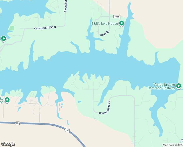 map of restaurants, bars, coffee shops, grocery stores, and more near 3118 Lake Hills Cove in Vandalia