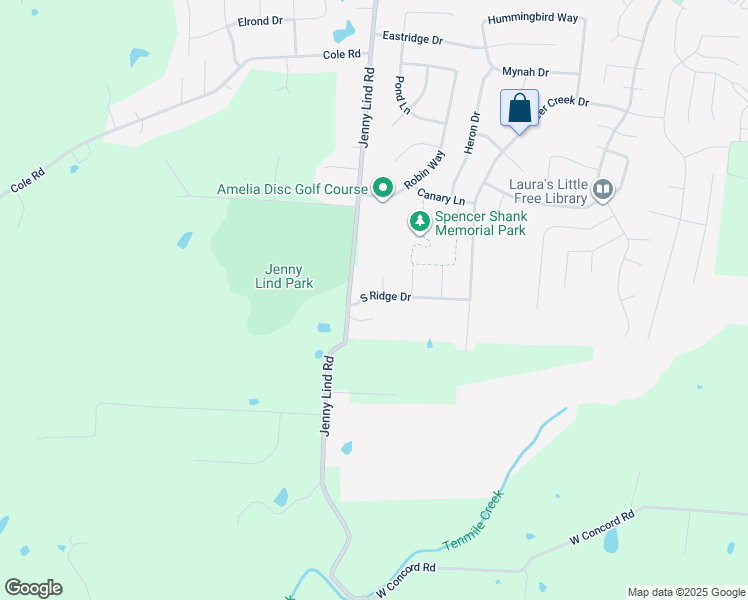 map of restaurants, bars, coffee shops, grocery stores, and more near 1 Sutton Way in Amelia