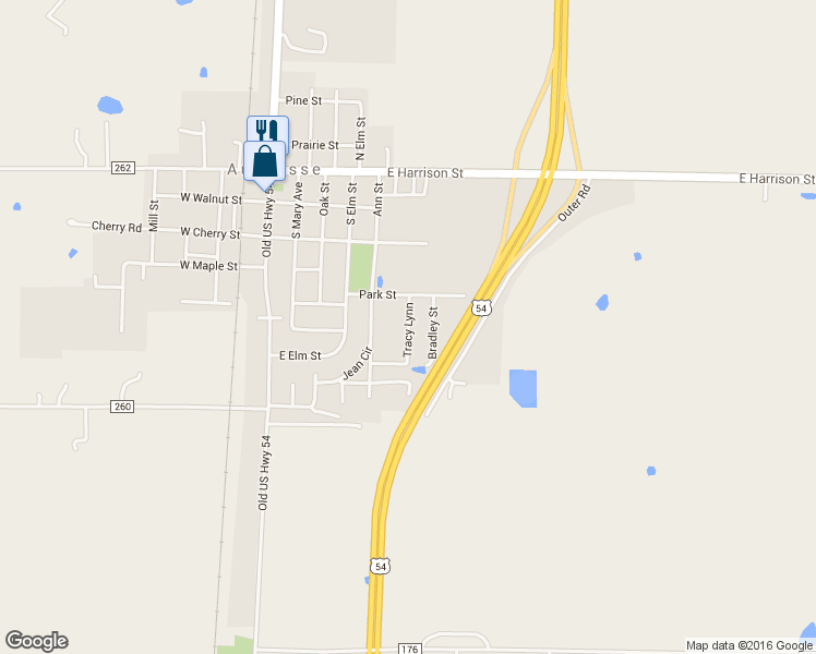 map of restaurants, bars, coffee shops, grocery stores, and more near Tracy Lynn in Auxvasse