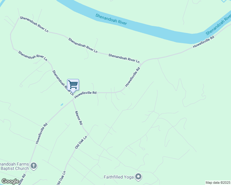 map of restaurants, bars, coffee shops, grocery stores, and more near 6743 Howellsville Road in Front Royal