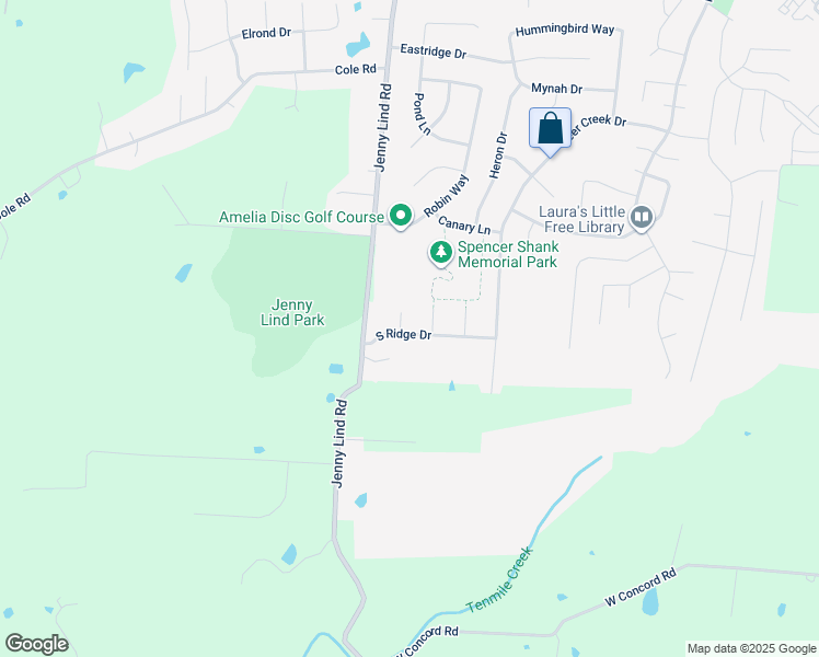 map of restaurants, bars, coffee shops, grocery stores, and more near 1 Sutton Way in Amelia