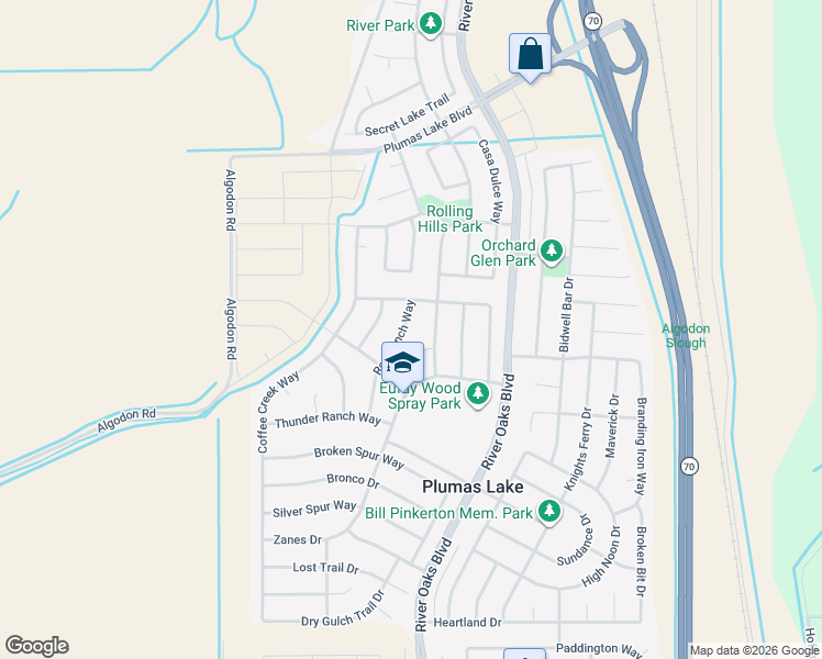 map of restaurants, bars, coffee shops, grocery stores, and more near 2079 Roy Ranch Way in Plumas Lake