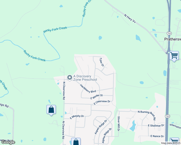 map of restaurants, bars, coffee shops, grocery stores, and more near 5598 North Maple Court in Columbia