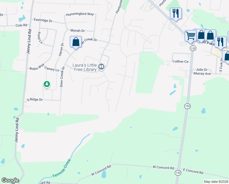 map of restaurants, bars, coffee shops, grocery stores, and more near 7 Osprey Court in Amelia