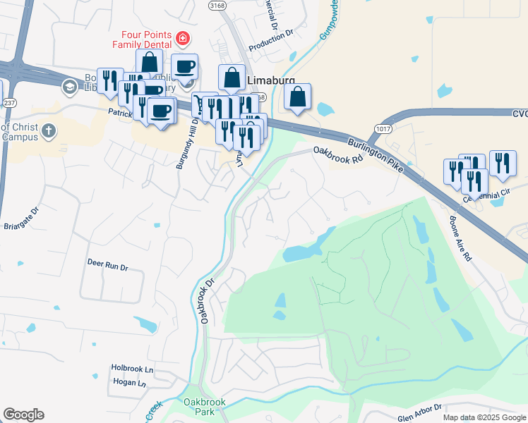 map of restaurants, bars, coffee shops, grocery stores, and more near 6173 Ancient Oak Drive in Florence