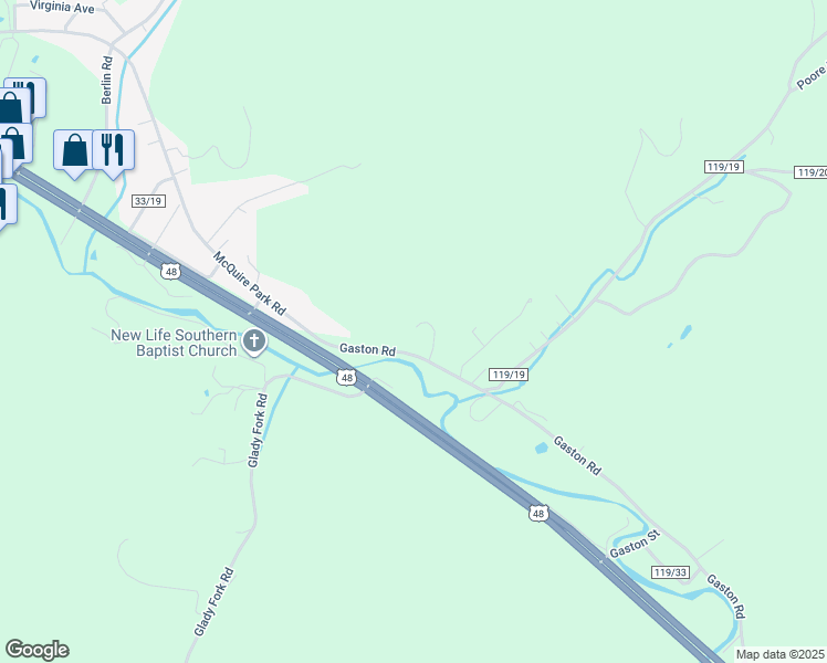 map of restaurants, bars, coffee shops, grocery stores, and more near 1533 Old U.S. 33 in Weston