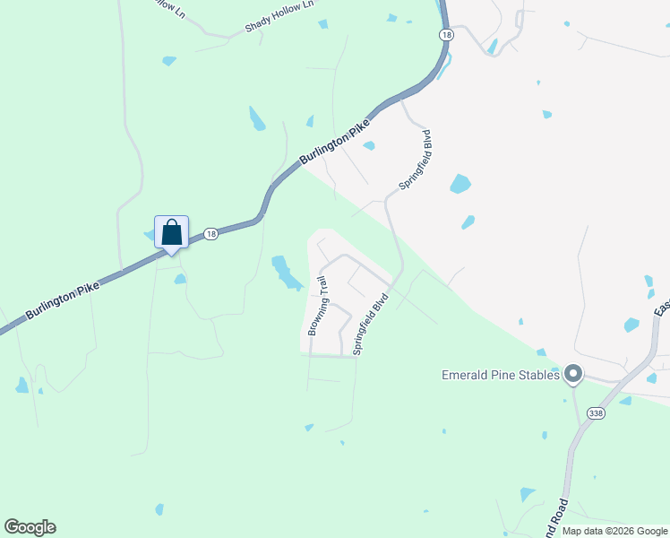 map of restaurants, bars, coffee shops, grocery stores, and more near 6340 Browning Trail in Burlington