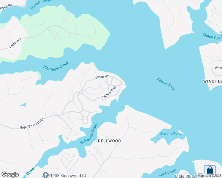 map of restaurants, bars, coffee shops, grocery stores, and more near 310 Epping Way in Annapolis