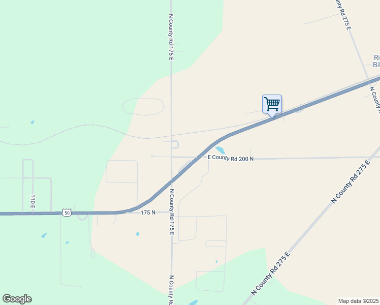 map of restaurants, bars, coffee shops, grocery stores, and more near 1810 East County Road 200 North in North Vernon