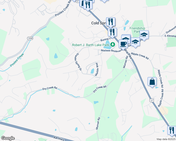 map of restaurants, bars, coffee shops, grocery stores, and more near 751 Slate View in Cold Spring