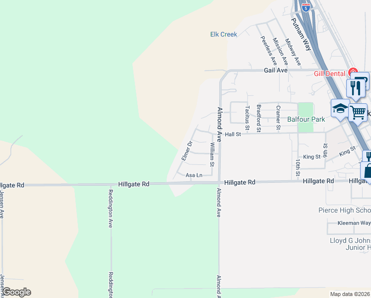 map of restaurants, bars, coffee shops, grocery stores, and more near 1029 Elmer Drive in Arbuckle