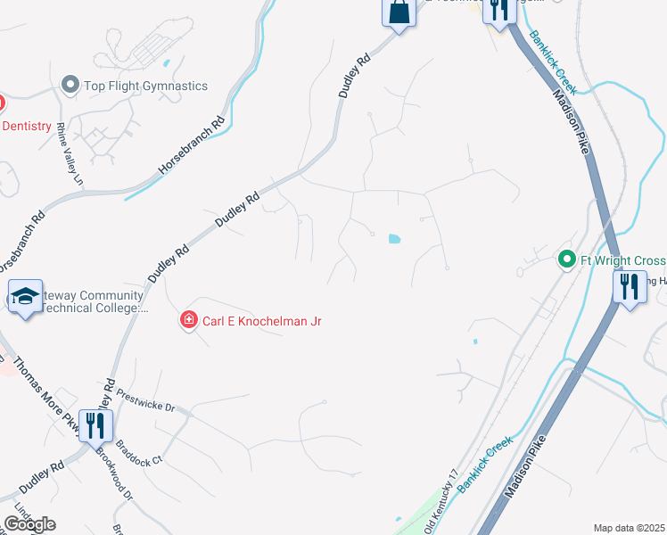 map of restaurants, bars, coffee shops, grocery stores, and more near 773 Becky Lane in Edgewood