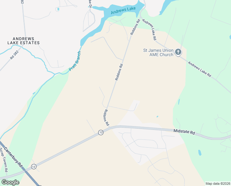 map of restaurants, bars, coffee shops, grocery stores, and more near 260 Robbins Road in Frederica