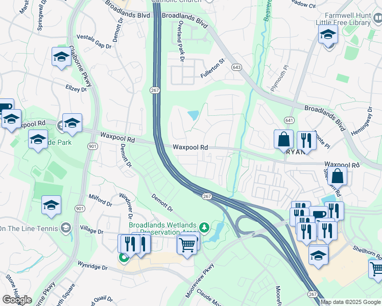 map of restaurants, bars, coffee shops, grocery stores, and more near 43310 Novi Terrace in Ashburn