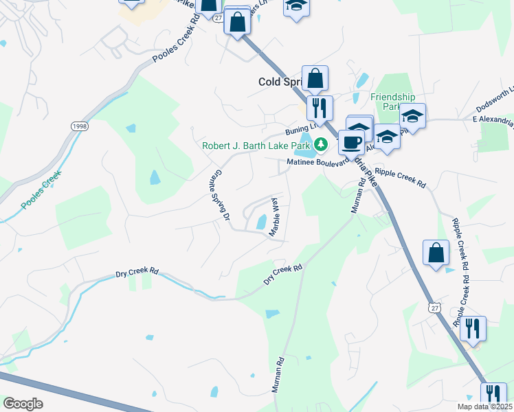 map of restaurants, bars, coffee shops, grocery stores, and more near 751 Slate View in Cold Spring