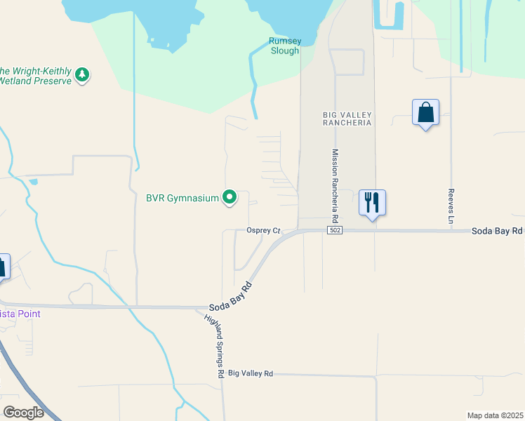 map of restaurants, bars, coffee shops, grocery stores, and more near 2936 Park View Drive in Lakeport