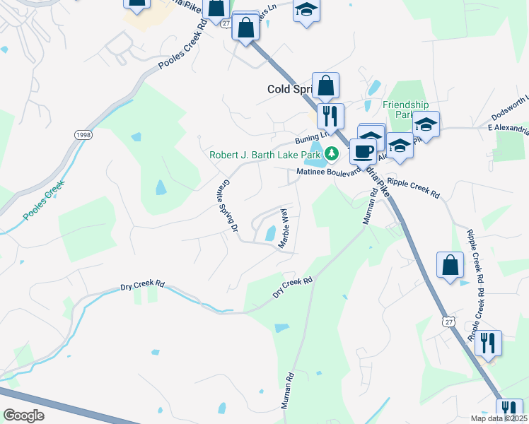 map of restaurants, bars, coffee shops, grocery stores, and more near 5853 Limestone Court in Newport