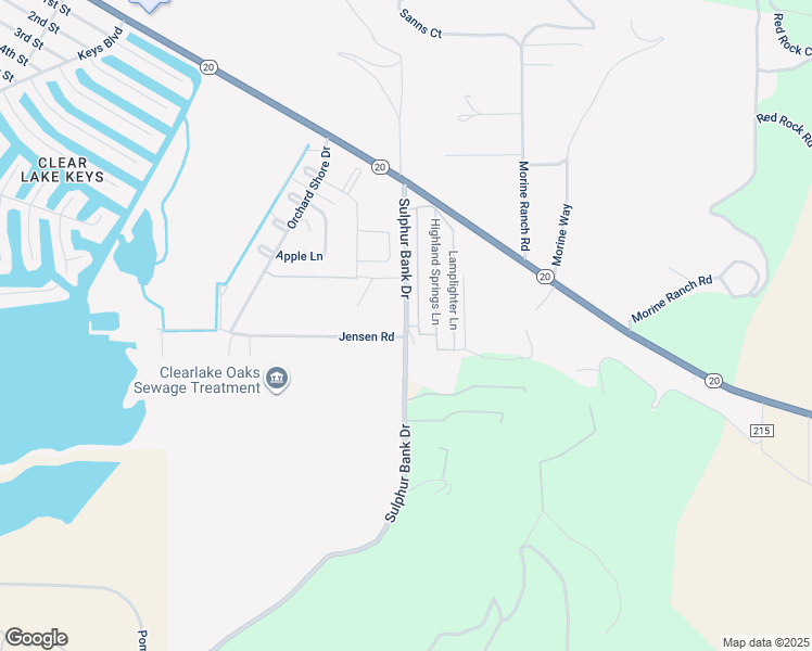 map of restaurants, bars, coffee shops, grocery stores, and more near Sulphur Bank Drive in Clearlake Oaks