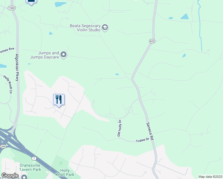 map of restaurants, bars, coffee shops, grocery stores, and more near 11617 Meadow Ridge Lane in Great Falls