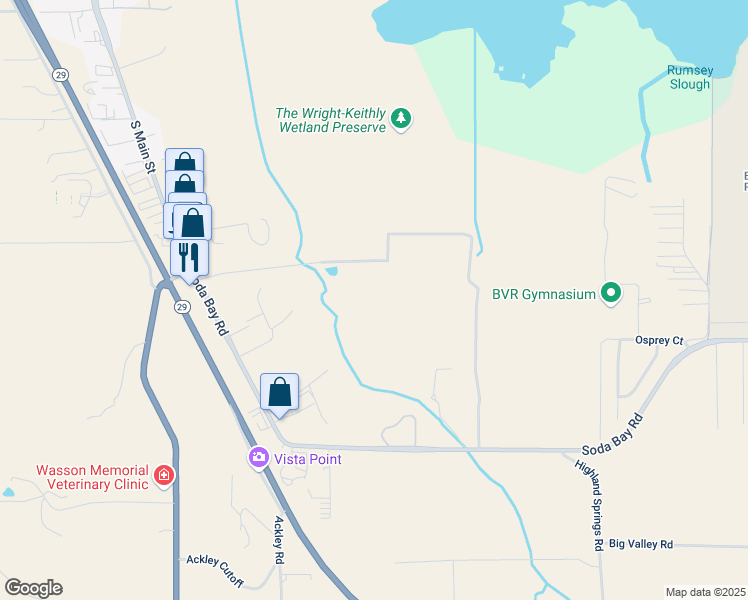 map of restaurants, bars, coffee shops, grocery stores, and more near 270 Soda Bay Road in Lakeport