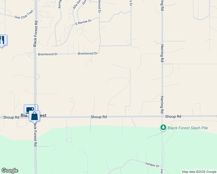map of restaurants, bars, coffee shops, grocery stores, and more near 7360 Shoup Road in Colorado Springs