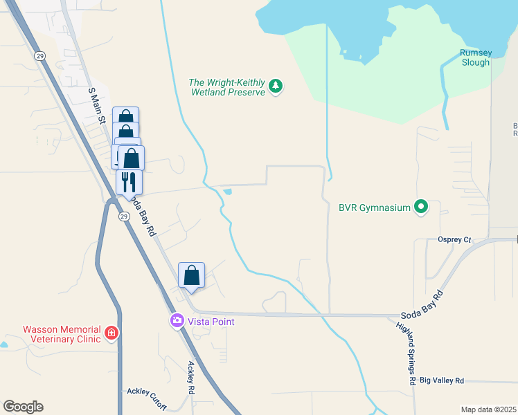 map of restaurants, bars, coffee shops, grocery stores, and more near 270 Soda Bay Road in Lakeport