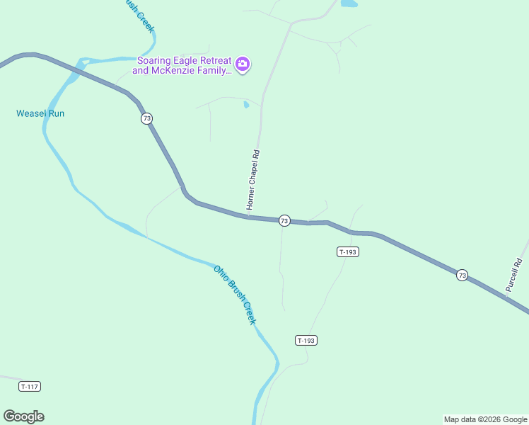 map of restaurants, bars, coffee shops, grocery stores, and more near 4500 Ohio 73 in Peebles